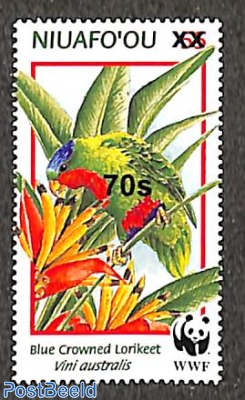 Overprint 70c on Niuafo'ou stamp of 55c, WWF